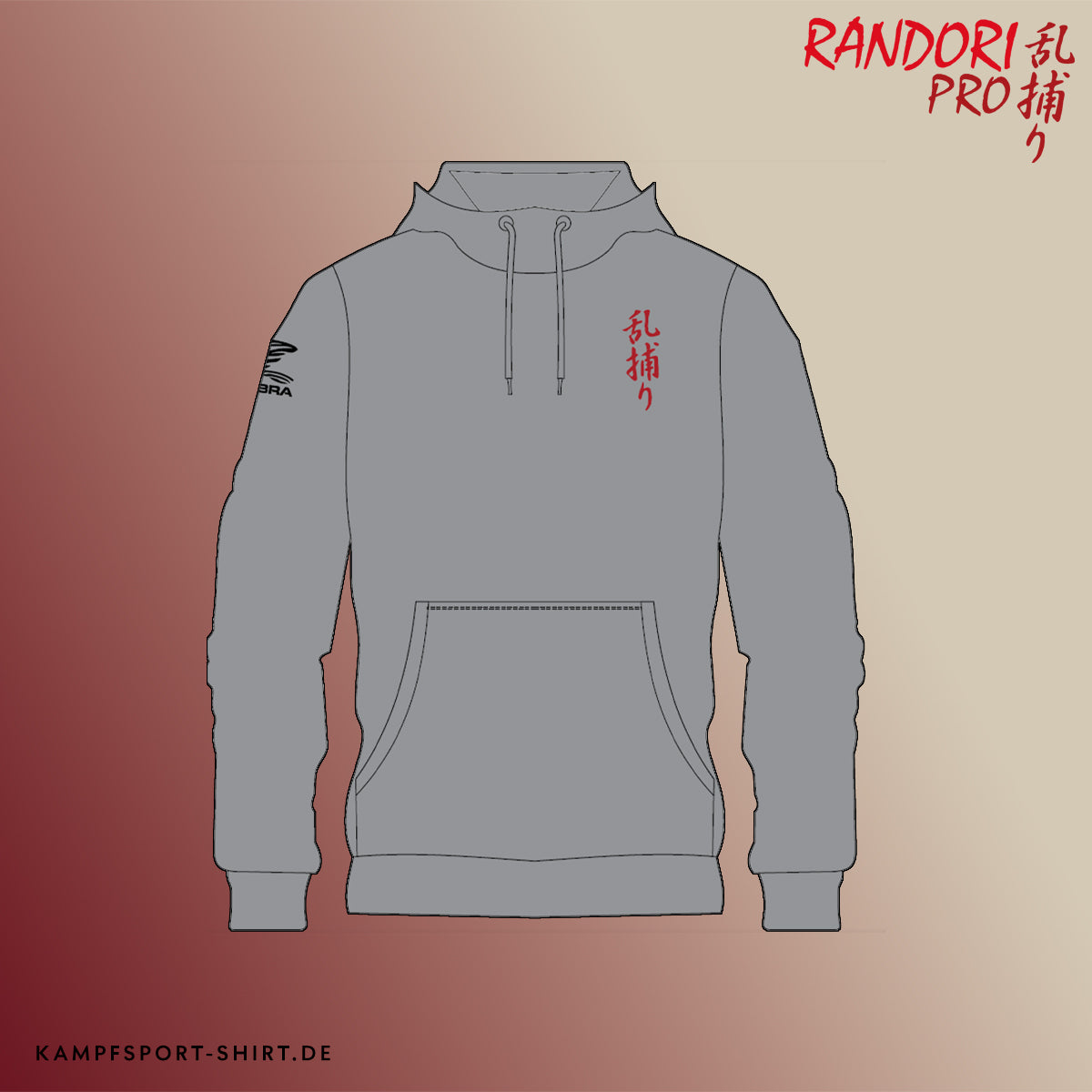 Hoodie grau (Randori-Pro / Zebra)