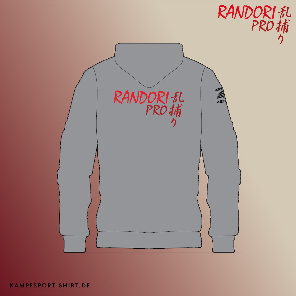 Hoodie grau (Randori-Pro / Zebra)
